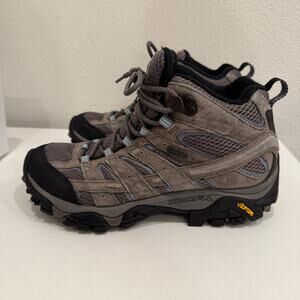 Merrell Moab 2 Mid Vibram Waterproof Hiking Boots Gray Women’s 7